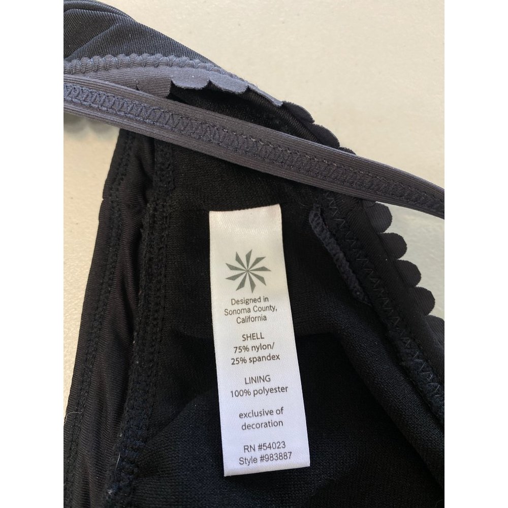 Black Athleta halter bikini top Bralette Black Scalloped trim Medium - Picture 8 of 8